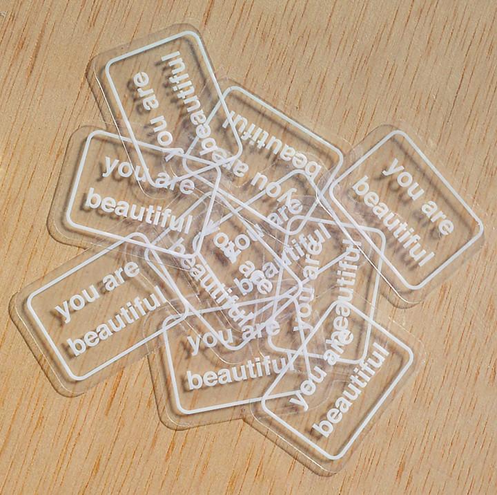 You Are Beautiful Sticker, Clear